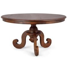 Mesa Redonda Sala de Jantar 6 Lugares Mariah 140cm Pé Torneado Canela 
