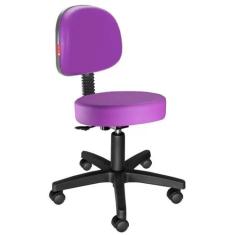 Cadeira Mocho C/ Encosto Giratório Estética Massagista e Tatuador, var