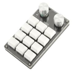 Focket Teclado mecânico programável de uma mão, teclado macro programável de 12 teclas com botão, mini teclado programável por USB, teclado programável para jogos, plug and play