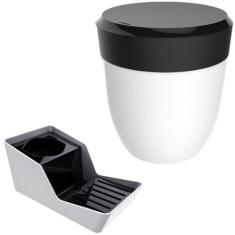 Kit Organizador De Pia Porta Detergente + Lixeira 2,5 Litros Cozinha -