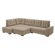 sofá de canto leblon veludo capuccino