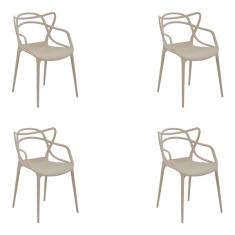 Kit 4 Cadeiras Decorativas Sala E Cozinha Feliti (pp) Nude G5
