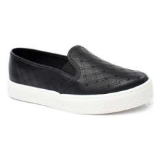 Tênis Feminino Moleca Casual Clássico Slip On Brilho Básico Dia a Dia-Feminino