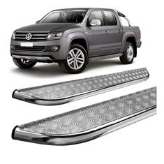 Estribo Hozz Compatível com Amarok Chapa aço Cromado Cab. Dupla