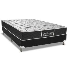 Cama Box Casal: Colchão Molas Bonnel Probel Prodormir Sleep + Base Crc Suede Black(138X188)