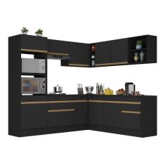 Armário de Cozinha Completa de Canto com Rodapé Veneza Multimóveis V2080