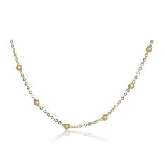 Colar Corrente com Bolinhas Folheado em Ouro 18k - Floratta Joias