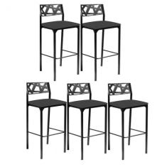 Kit 5 Banquetas Luiza Cinza - GAT MAGAZINE