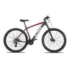 Bicicleta Aro 29 KSW XLT Altus 24v e Trava Preto com Branco e Vermelho 19