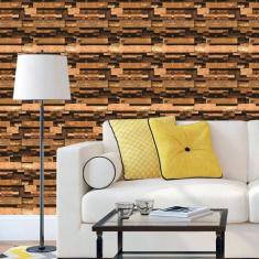 Papel De Parede Madeira Retalhos Escuro Adesivo Sala Quarto - LRP