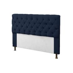 Cabeceira para Cama Box Solteiro 90cm Mirage c/ Capitonê Suede Azul Marinho - Dl Decor