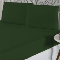 Jogo de Lençol Cama Casal Padrão Box 3 Peças Liso com Elástico em toda