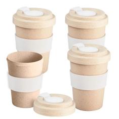 Kit 4x Copo Fibra de Bambu 500ml Ecologic TopGet Branco