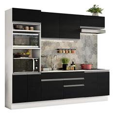 Armário de Cozinha Completa 270cm Branco/preto Glamy Madesa 13