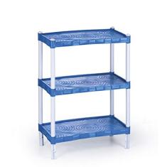 Estante Multiuso de Plástico com 3 Prateleiras Mini Azul