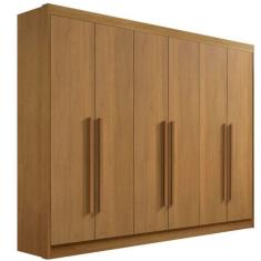 Guarda Roupa Casal New Athos 6 Portas 7 Gavetas MDF cinamomo D'Doro Móveis