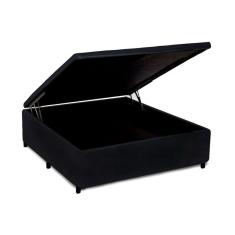 Cama Box Baú Universal crc Camurça Black Casal - 138x188x35