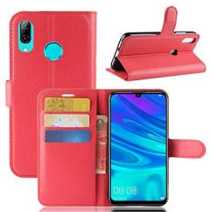 Capa para Huawei Y7 2019, capa carteira flip de couro PU premium com compartimento para cartão, suporte e fecho magnético [capa interior à prova de choque de TPU] compatível com Huawei Y7 2019