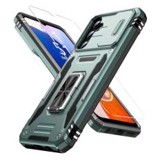 FUNMIKO Capa para Samsung Galaxy A15 com protetor de lente de câmera deslizante atualizado e suporte magnético forte, capa protetora de telefone à prova de choque de grau militar para homens, mulheres