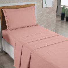 Jogo de Lençol Solteiro 03 Peças Aba Americana Percal 400 Fios - Maria