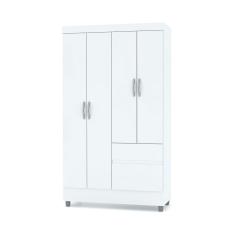 Guarda Roupa Solteiro 4 Portas 102 cm Rio Plus Branco - Pallazio