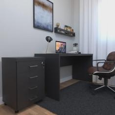 Escrivaninha com Gaveteiro e Prateleira