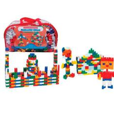 Sacola de Blocos de Montar Plugando Ideias 1000 Peças