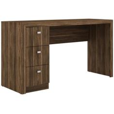 Escrivaninha Reversível Office Escritório 3 Gavetas Nogal - Tecno Mobi