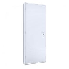 Porta de Giro Madeira Duraplac Branca com Batente de Aço   Riobras Pronta  215cmx75cm Branco