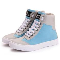 Tênis Feminino Cano Médio Treino Academia Lona Leve Macio-Feminino