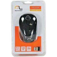 Mouse sem Fio 2.4GHZ Preto USB PLUG AND PLAY 1200DPI Multilaser MO212