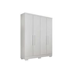 Guarda Roupa Solteiro 4 Portas E 2 Gavetas C-pés Milly Branco - Novo Horizonte