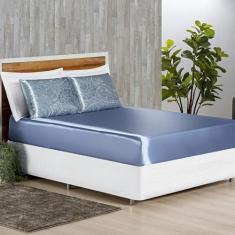 Jogo De Lençol Cetim Estampado Alyas Casal 3Peças Antifrizz - Nathalia