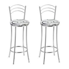Kit 2 Banquetas Cromadas Bc26-b E523 Cromado/branco