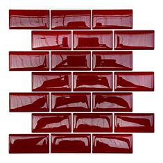Pastilha Adesiva Tijolinho Bordo Kit 4 Placas Material 3 M