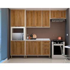 Cozinha Modulada Compacta Com 4 Peças E Tampo Sofia Pátina Ff Com Moscatto Ff