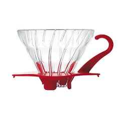 Coador de Café em Vidro Vermelho Hario V60-01