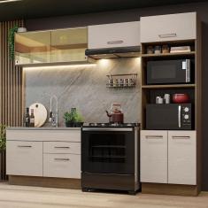 Armário De Cozinha Completa 270cm Rustic/crema Agata Madesa 05 Rustic/crema