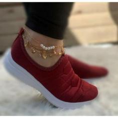 tênis meia feminino calce fácil casual confortável.(bordado). - Beanna