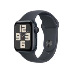 Apple Watch SE GPS • Caixa meia-noite de alumínio – 40 mm • Pulseira esportiva meia-noite – P/M