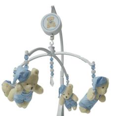 Mobile Para Berço Musical Urso Azul Com Gorrinho Erich Baby