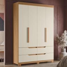 Guarda Roupa Solteiro 4 Portas 4 Gavetas Doble