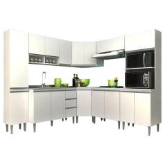 Cozinha Completa Modulada de Canto 8 Peças Athena Branca