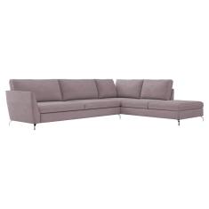 Sofá de Canto Direito 302cm Olívia Suede Rosê Gran Belo