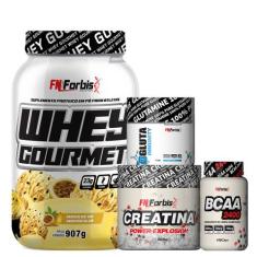 Kit Whey Gourmet Pote + Creatina 300g + Glutamina 150g + BCAA 100 cáps