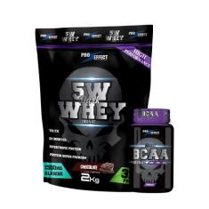 Kit Whey Protein Dark Insane 2Kg + Bcaa 100 caps - Pro Effect - FN For