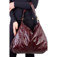 Bolsa saco grande de couro liso Cris-Feminino