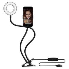 Iluminador Circular LED Selfie Ring Light Live Streaming com Suporte de Celular