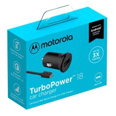 Carregador Veicular Motorola Turbo Power 18W - Cabo Micro Usb Preto