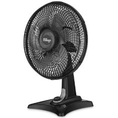 Ventilador Mesa Turbo 40cm 127V Oscilação Horizontal Vertical Silencioso Refrescar Ar Vento Forte Preto